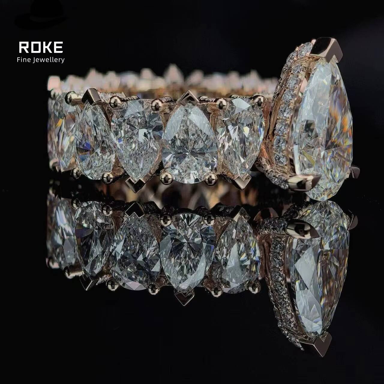 Custom Icy D Color VVS Teardrop Lab Diamond Ring 9K-18K Gold/Platinum - IGI/GIA Certified Hip Hop Engagement Jewelry