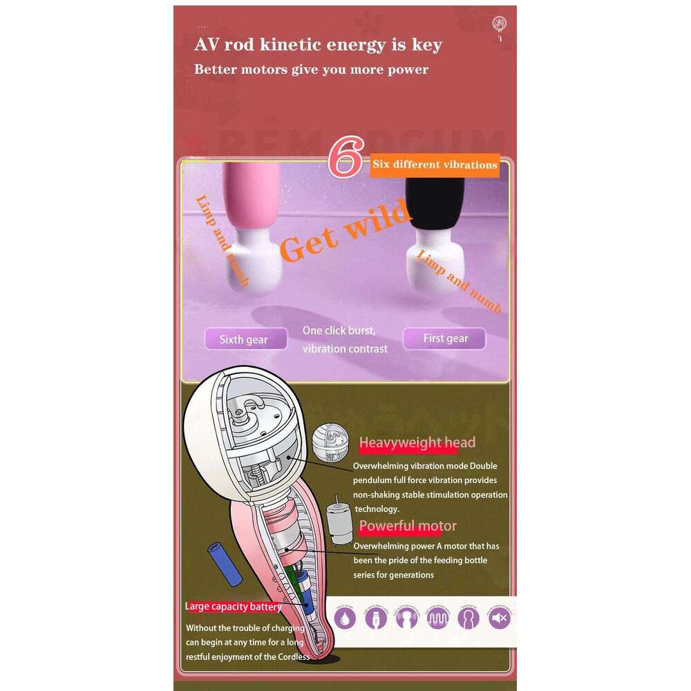 Adult toys, powerful silicone vibrators, AV vibration massagers, self-pleasers, female adult products, G-pleasure, sex toy. W260305