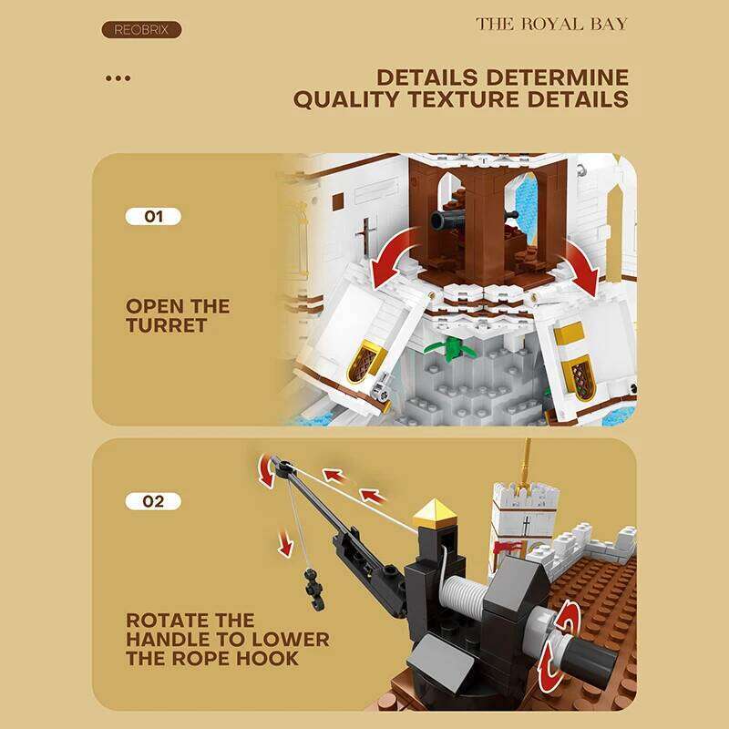 4168PCS Royal Bay Castle Building Blocks Medieval Vintage City Scape Construction Model Bricks Toys Creative Gifts for Children Z260305