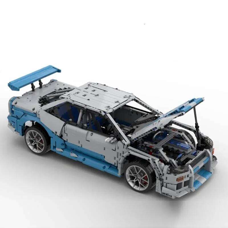 New Moc 1:8 Scale Skyline GT-R R34 Supercar Racing Car Vehicle Sport Model Buiding Block Bricks Toys for Kids Birthday Gifts Boy Z260305