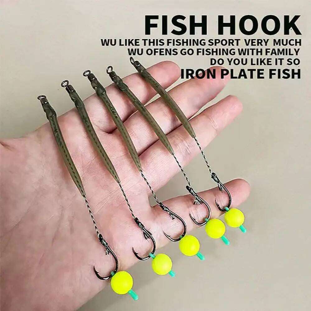 5Pcs Accessories Carp Anti twining Fisnhing line Hair Rig Pipe Fishing Hook Fishhook S260305