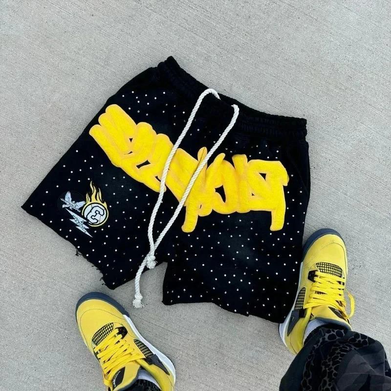 Y2K Harajuku Mens Shorts Letter-printed Sweatpants Fashion Quick-drying Shorts Street Hip Hop Breathable Loose Unisex Shorts 260306