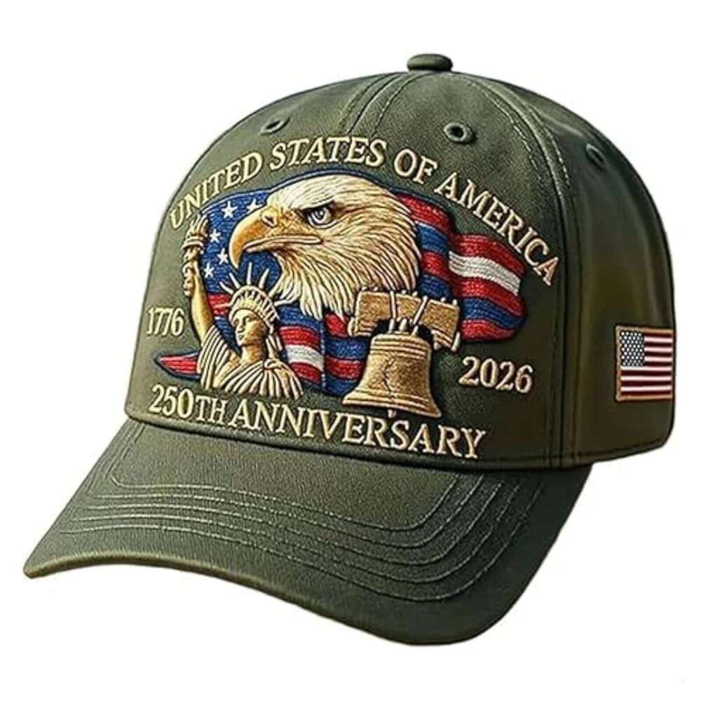 Eagle-United States 250th Anniversary Hat Breathable Bald Eagle Print Baseball Adjustable Retro Patriotic Cap for Women Men Y260304
