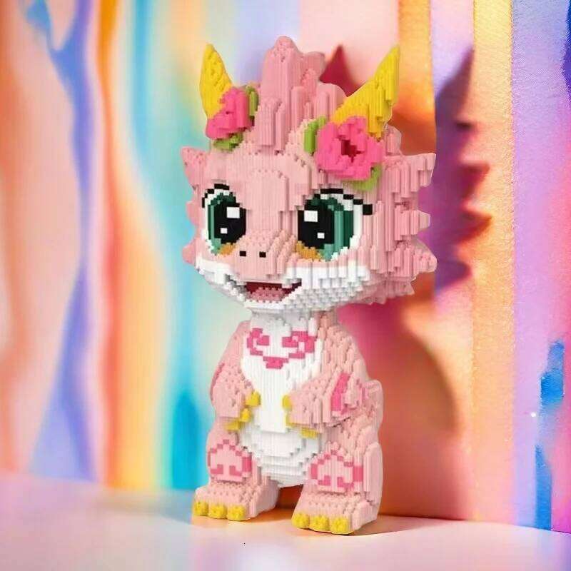 5658 High-Quality Peach Blossom Dragon Building Blocks, Adult Desktop Decoration Toys and Birthday Thanksgiving Gifts, Christmas Gifts Z260305