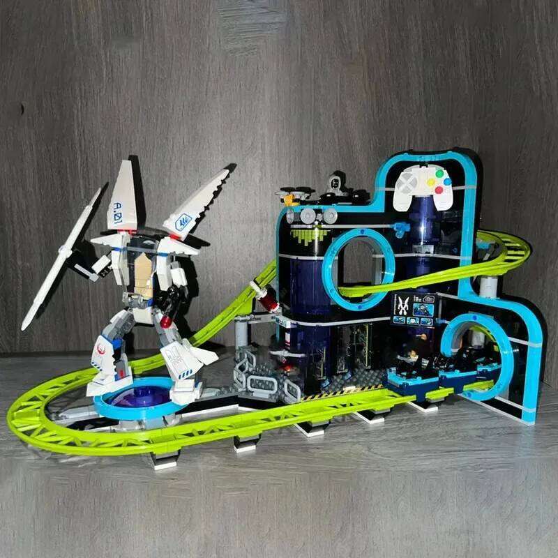 MOC 986Pcs City Series Robot World Roller Coaster Amusement Park Building Blocks Bricks Toy For Kids Boys Christmas Gift Z260306