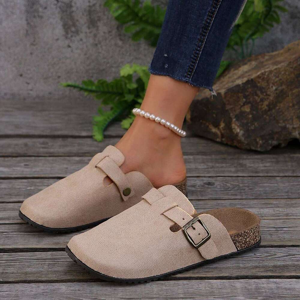 2025 Cork Footbed Clogs For Women Fashion Leather Comfort Potato Shoes With Arch Support Indoor Outdoor Beach Slippers