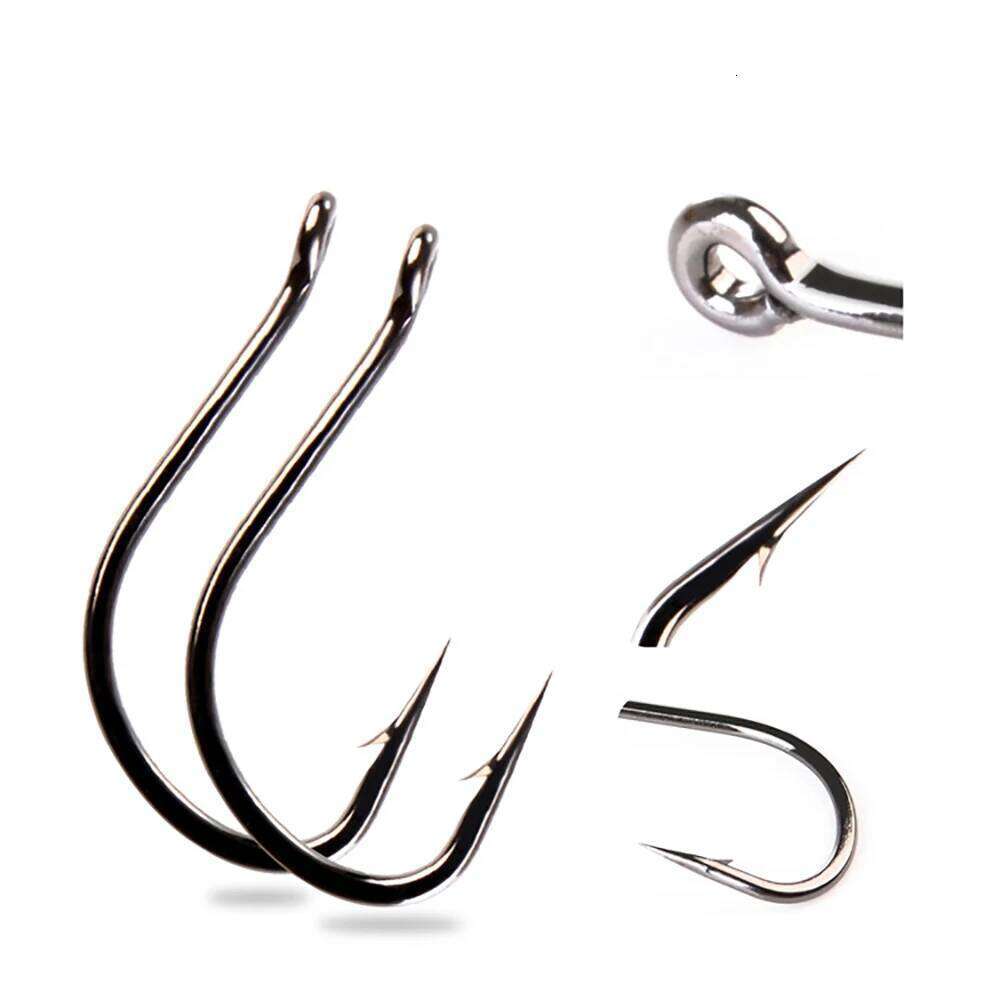 FTK 9 Kinds Sharp Carp High Carbon Stainless Steel Barbed Fish Hook With Eye Fishhook for Lake Fishing Goods pesca S260305