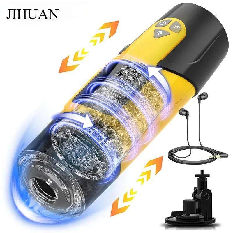 4 IN 1 Male Masturbation Automatic Telescopic Sucking Blowjob Vibrator Masturbator Cup Pussy Real Vagina Sex Toys for Men 18+ W260305