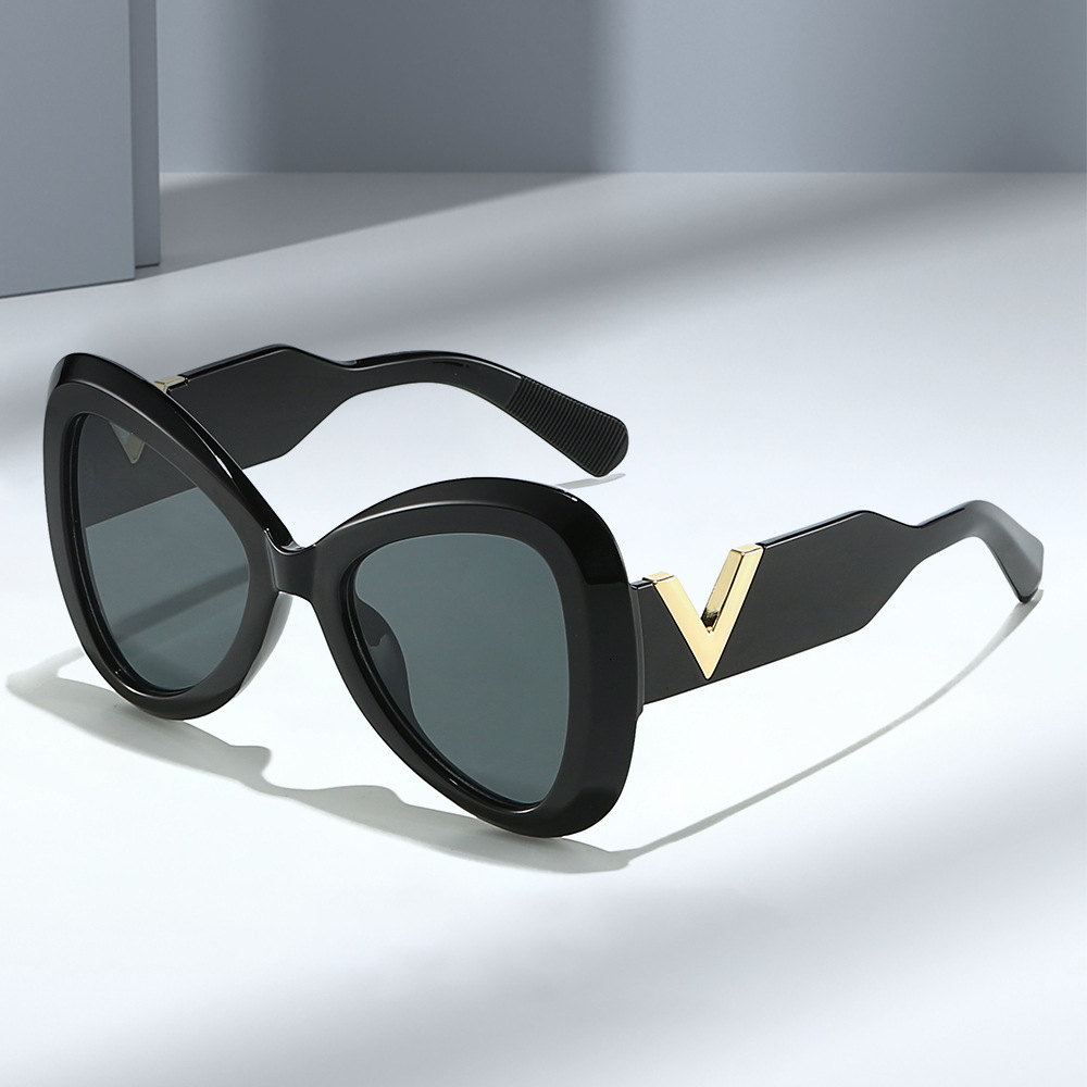 25 new stylish sunglasses for women, high-end, face-slimming, UV protection, large frame, retro cat-eye polarized glasses