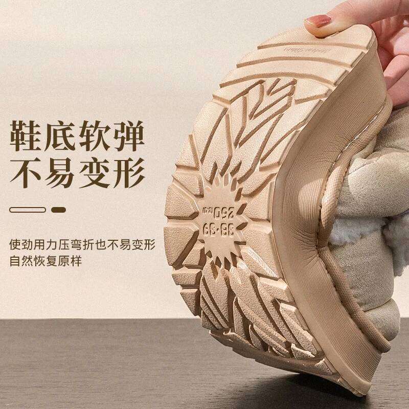 Litfun Winter Plush Lining Snow For Women Thick Bottom Fashion Outdoor Ankle Fluffy Comfy Warm Women's Cotton Boots