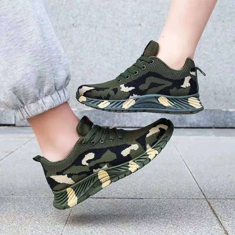 Mesh Camouflage Sports Durable Casual Men's Anti Slip Tennis Outdoor Hiking Lightweight Flat Shoes Sneakers