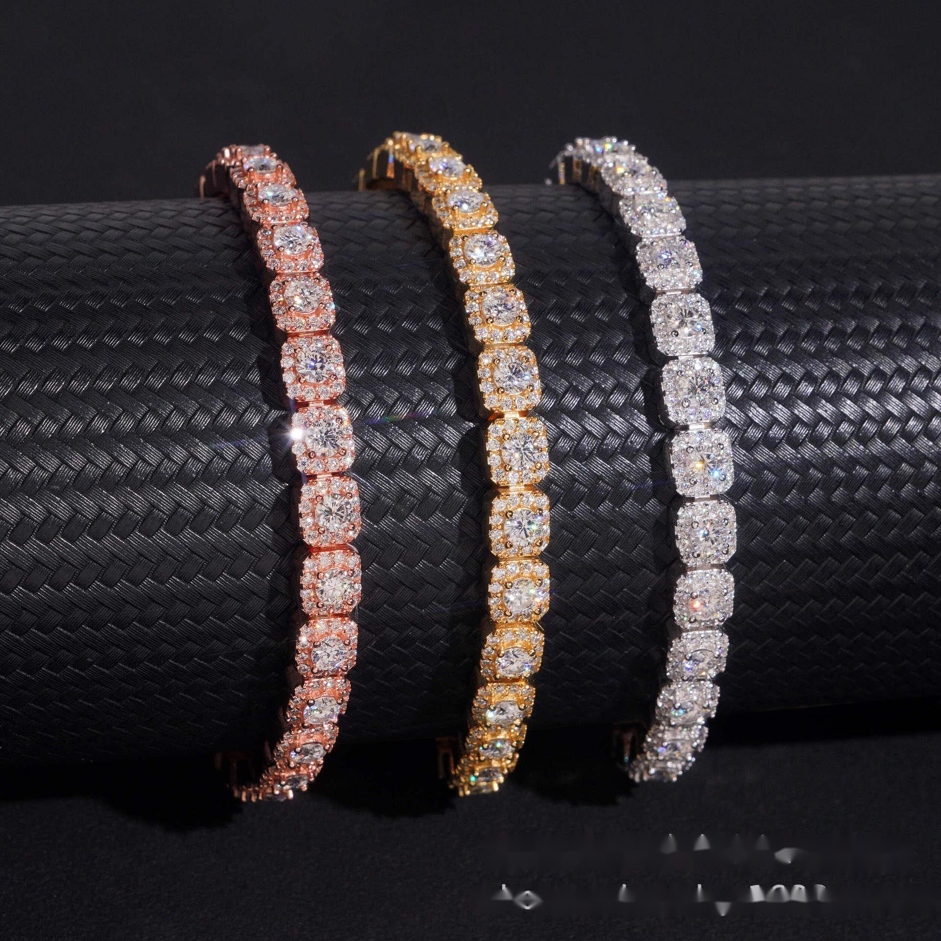 Best-selling 6mm high-end luxury tennis bracelet 925 silver inlaid with VVS moissanite unisex jewelry