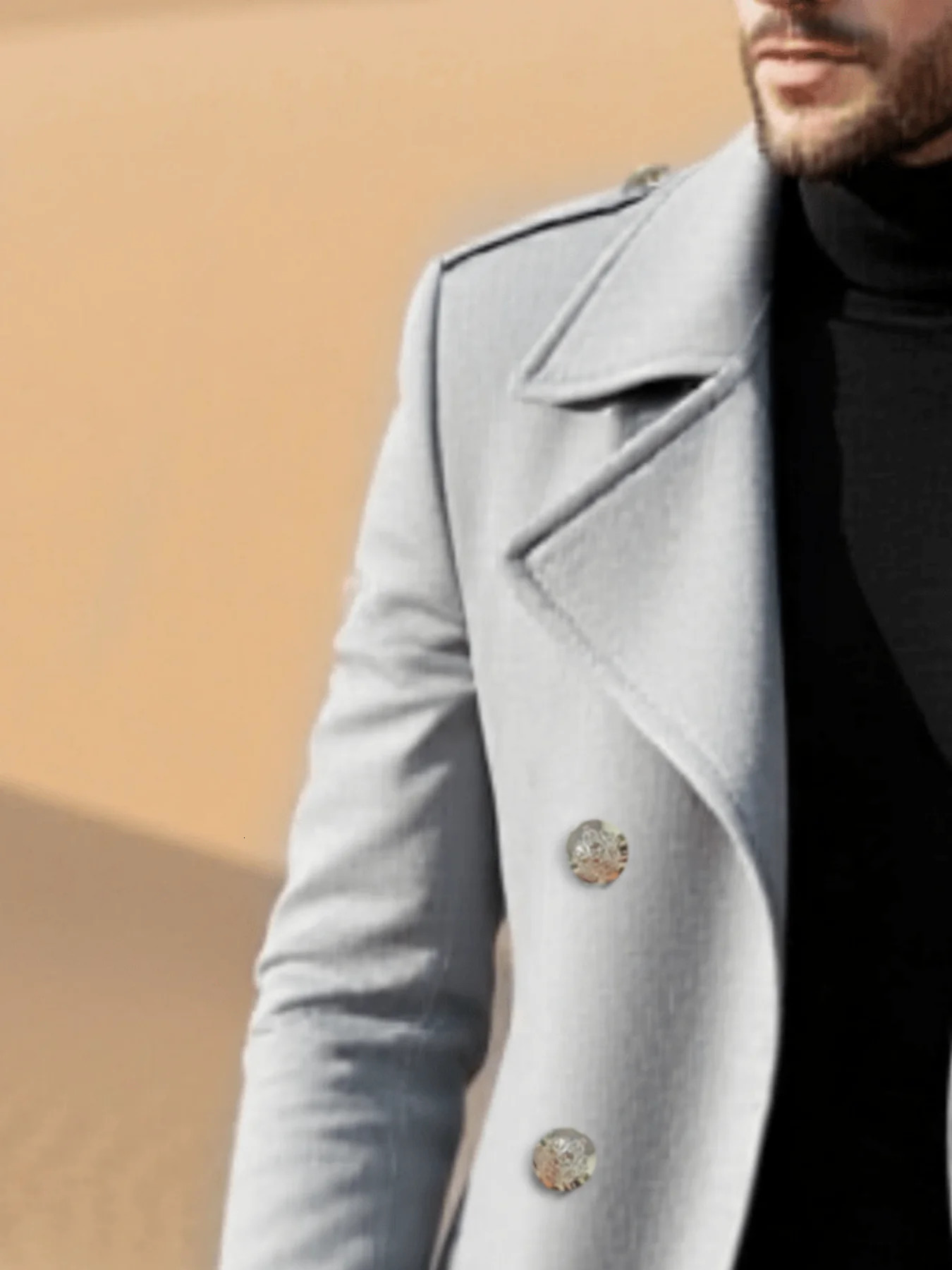 Mens Woolen Overcoat DoubleBreasted EuroUS Style Thickened Windproof Business Casual Tweed Trench Outerwears Male Clothes 260302