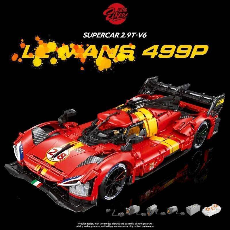 NEW 3350Pcs MOC Technical 1:8 Hypercar 499P Sports Car Building Blocks Model Bricks Assembling Toys for Kids Gift Set Z260306