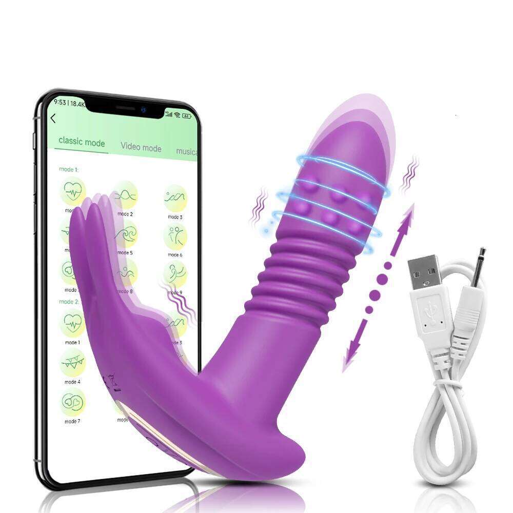 APP Thrusting Vibrator for Women Rotating Telescopic Dildo Bluetooth G Spot Clitoris Stimulator Sex Toy Female Masturbation W260305