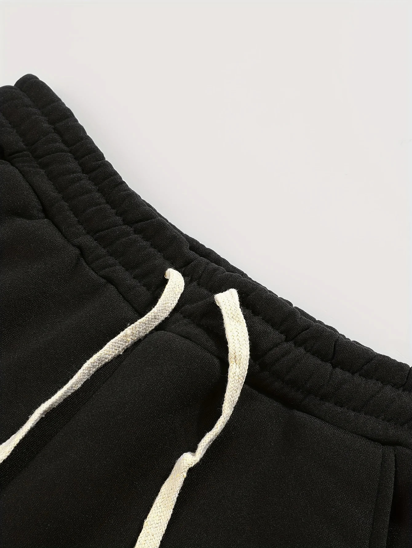 Mens Trendy American Street - style Black - White Color - Block Long Trousers with LA Letter Print Micro - Flared 260303