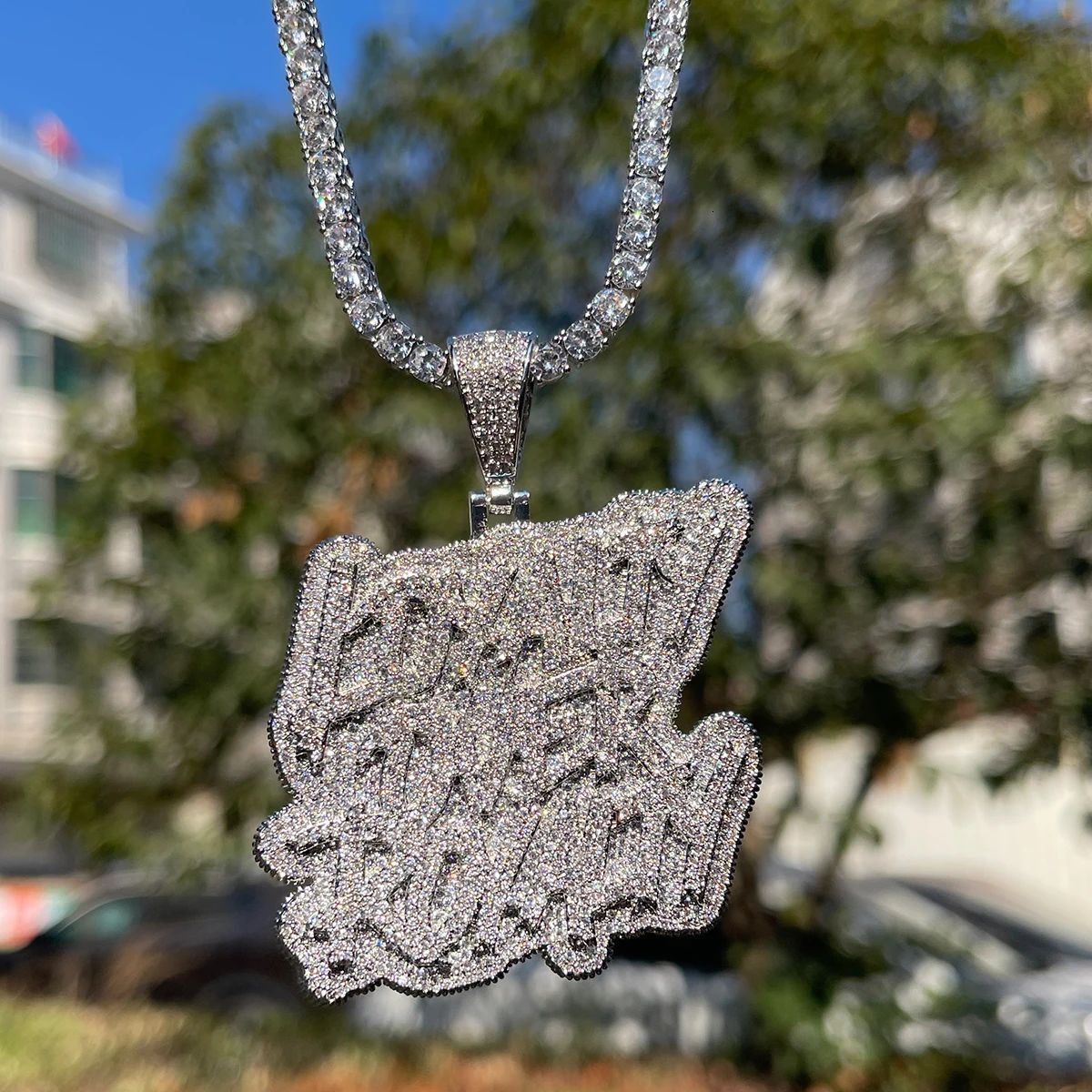 Luxury Custom Moissanite Pendant Letter Men Hiphop 925 Silver Iced Out VVS Moissanite Pendant