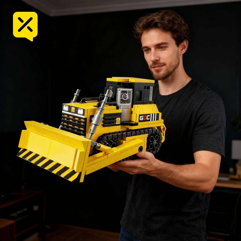 DIY Kids Construction Bulldozer Brick Toy Movable Engineering Vehicle Inertial Sliding Educational Building Set for Boys & Girls Z260305