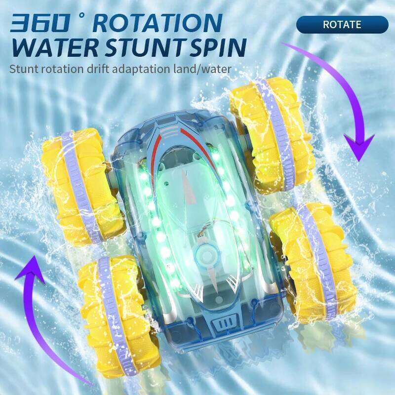RC Car Gesture Sensing Rolling 2.4G light Amphibious Remote Control Vehicle Double Sided Stunt Waterproof Children Toys for Kids C260305