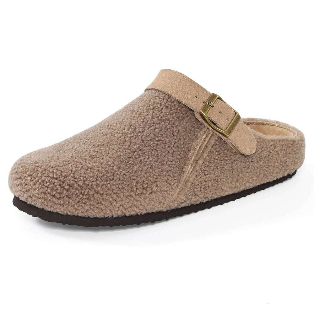 Litfun Winter Plush Lining For Women Non-slip Platform Indoor Slides Furry Cozy Outdoor Slippers With Adjustable Buckle