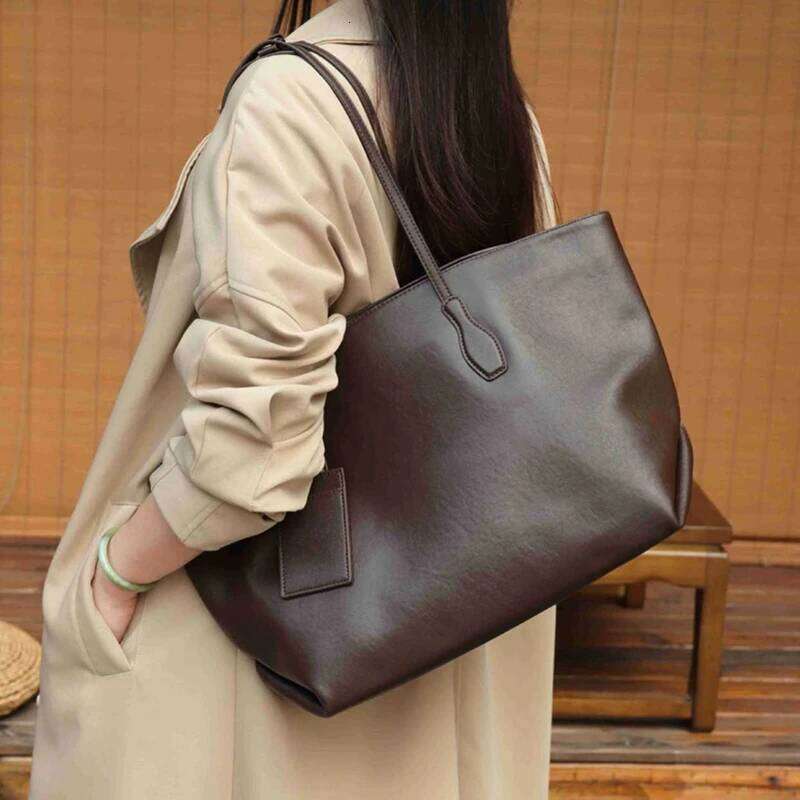 Burminsa Cowhide Genuine Leather Soft Large Tote Shoulder Bags For Women Luxury Big Shopping Work Ladies Handbags TIANOUDAISHU