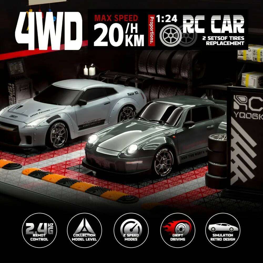 New 4WD Drift Mini Y914 Y915 Remote Control Metal Shell Rechargeable Battery Racing Car Model Toy RC Accessories C260305