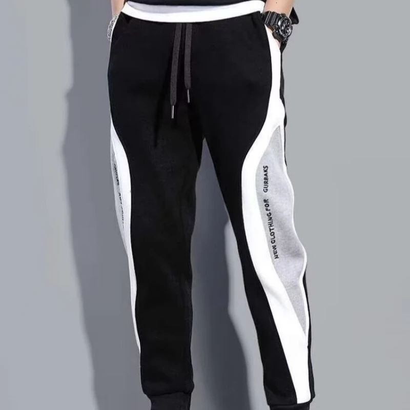 Men Black Pants Hip Hop Drawstring Jogger Fashion Comfortable Trousers Male Casual Sweatpants Loose Elastic Waist Sportswear 260304