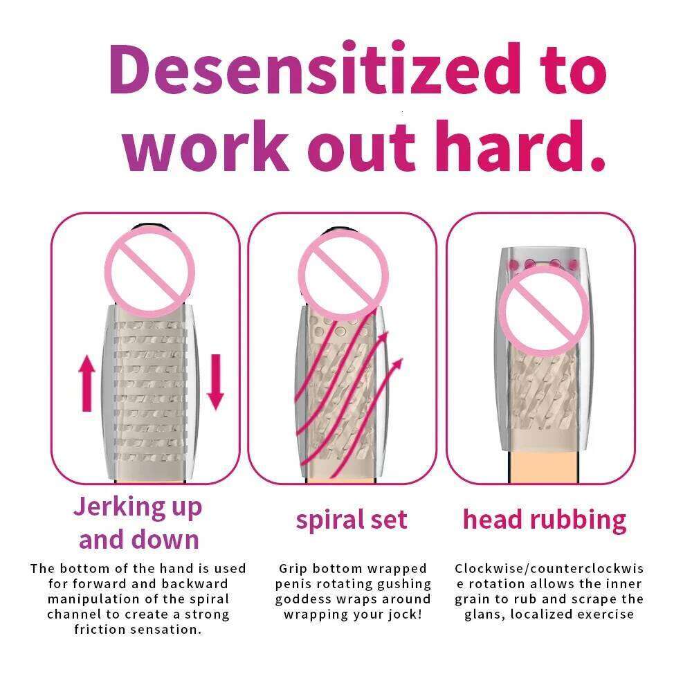 Male Masturbation Cup Transparent Masturbator Egg Adult for Men Sucking Penis Pump Exerciser Sex Toys W260305