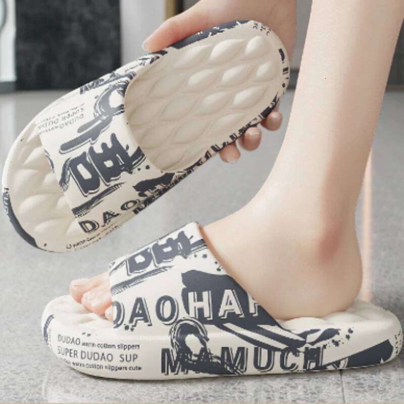 Big Size 48-49 Men Slippers Soft Sole EVA Indoor Outdoor Open Toe Flip Flops Non-Slip Beach Flat Sandals Printing Slides