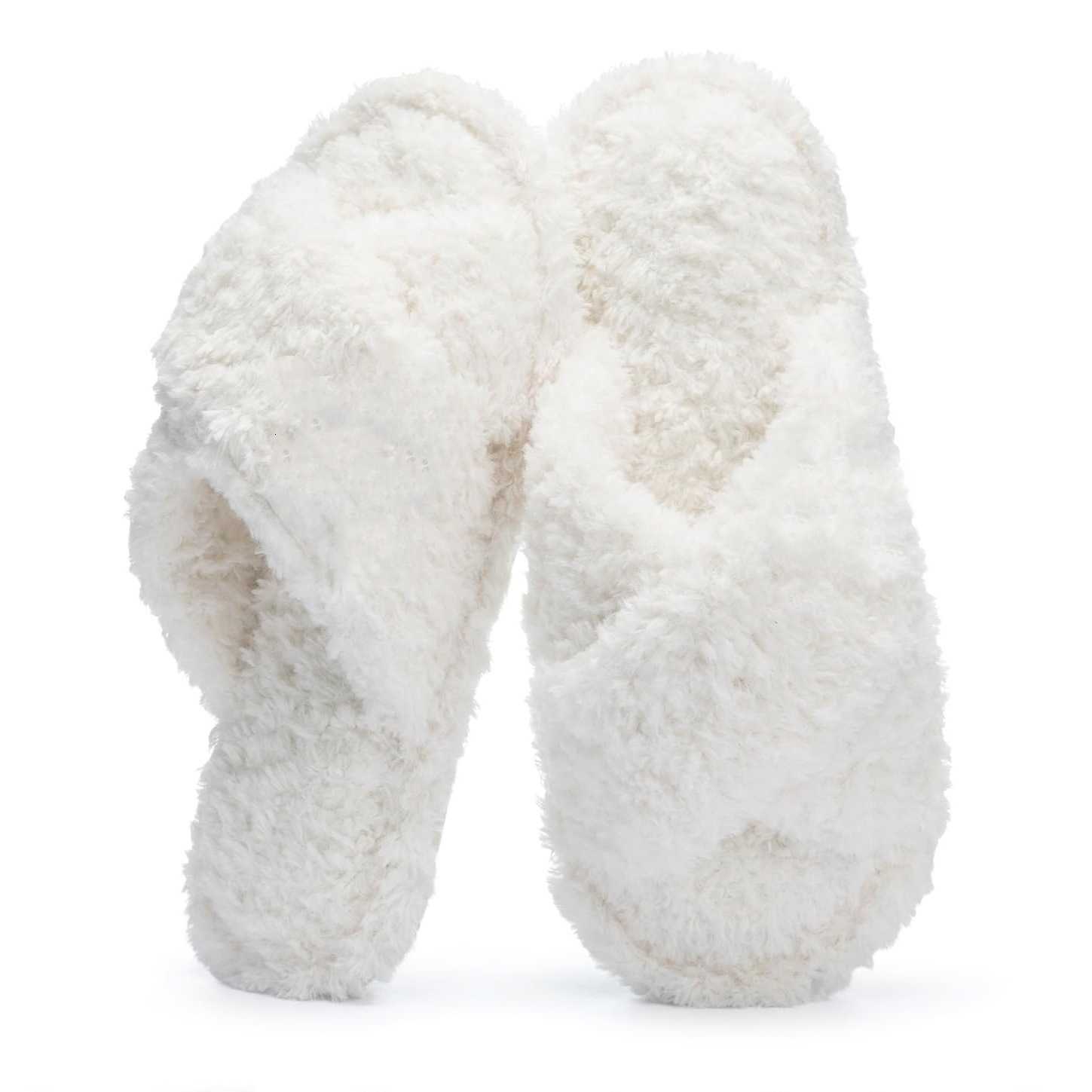 Plush open-toe slippers for women comfortable for indoor and outdoor use cute and soft slip-on house shoes a gift for mothers and bridesmaids S260305