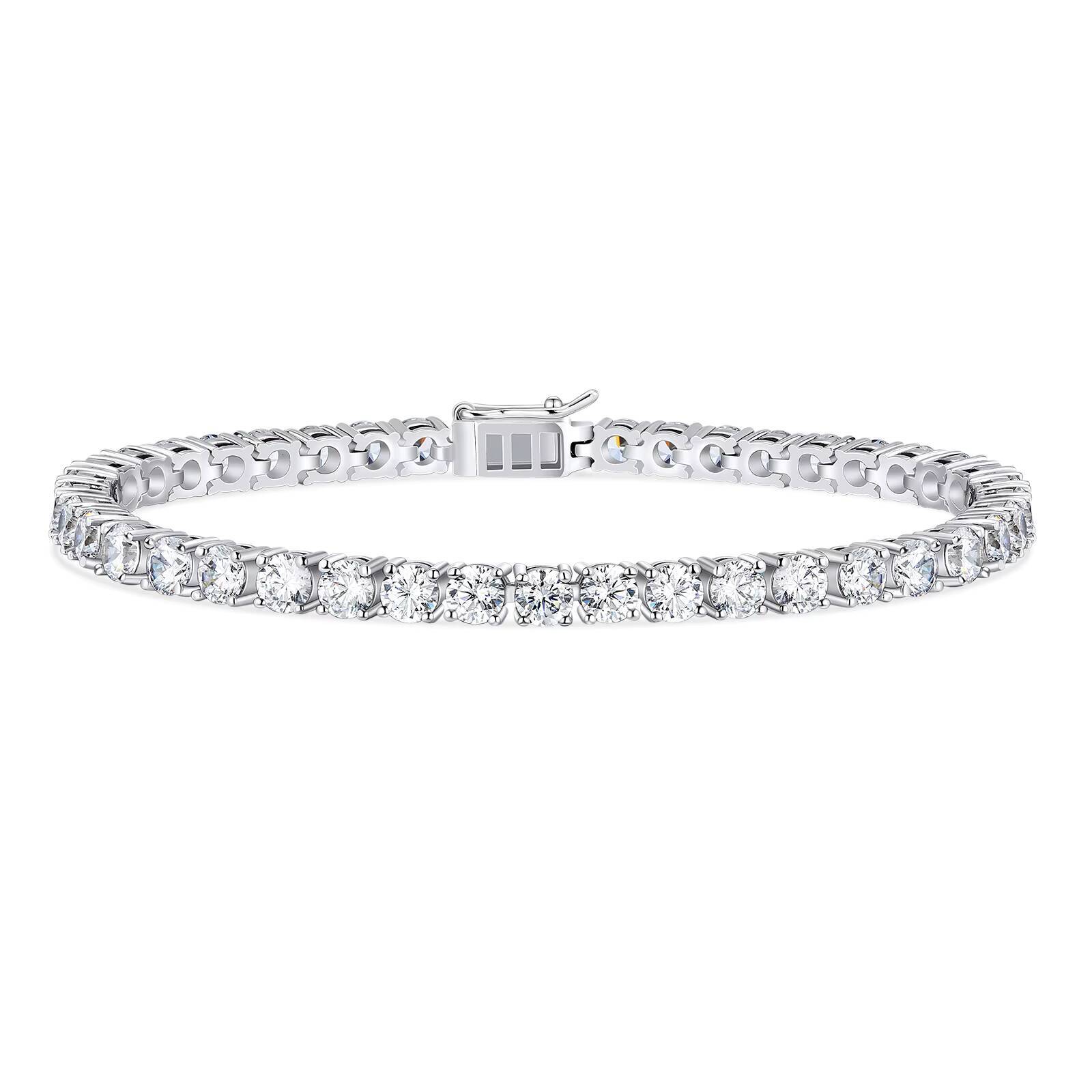 Grace Jewelry Hip Hop Rapper Sterling 925 Silver High-End Iced Out Moissanite Lab Grown Diamond Custom Tennis Bracelet for Woman