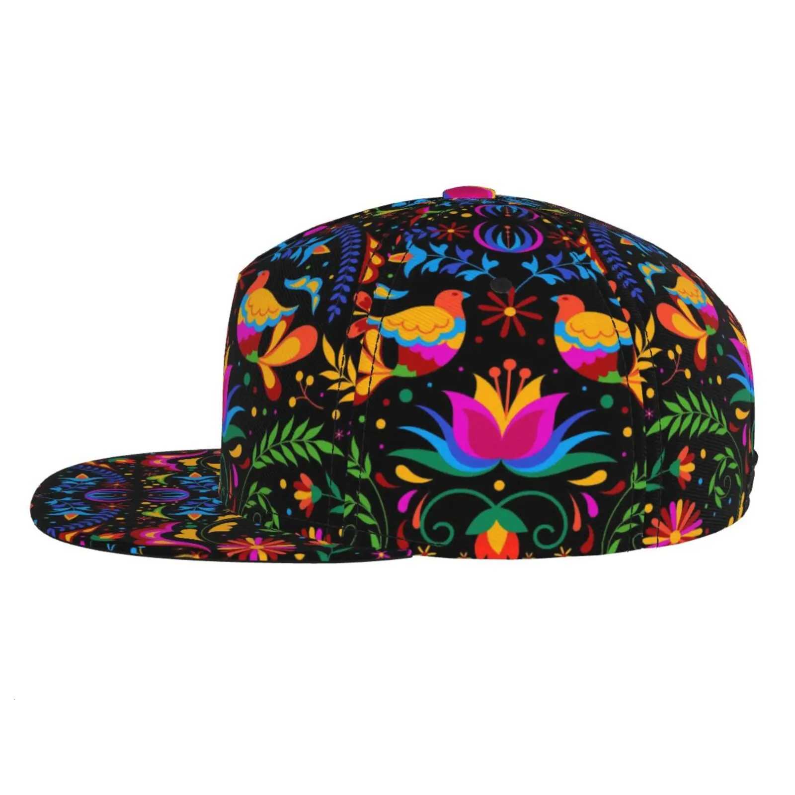 Mexican Flowers Printed Flat Brimmed Hat Street Skateboarding Hip Hop Hat Outdoor Leisure Sunshade Baseball Hat Universal S260306