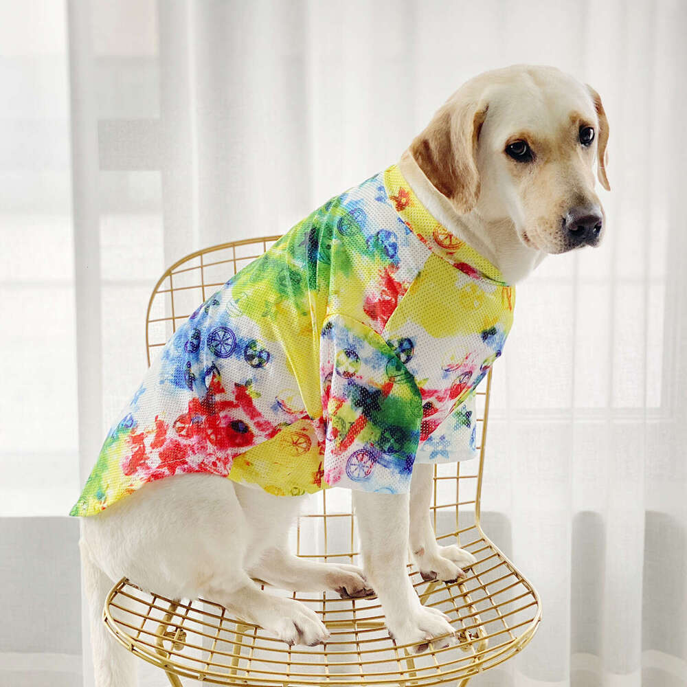Thin Apparel Large Dog Trendy Tie-Dye Mesh Summer Breathable Clothes