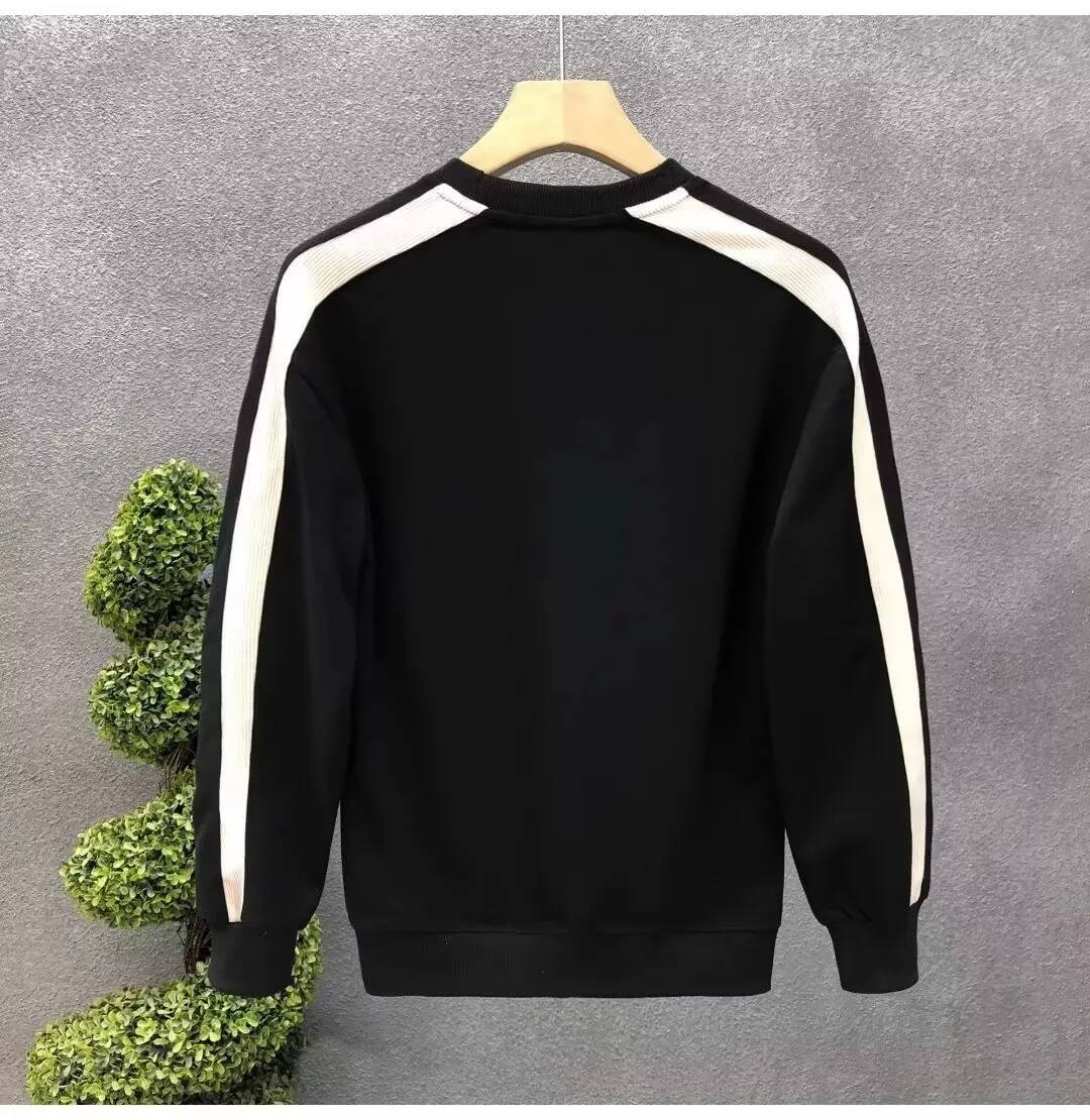 Autumn Men's Cotton Sweatshirt Korean Mens Cool White O-neck Long Sleeve Top Quality Harajuku High Street Men Clothing New