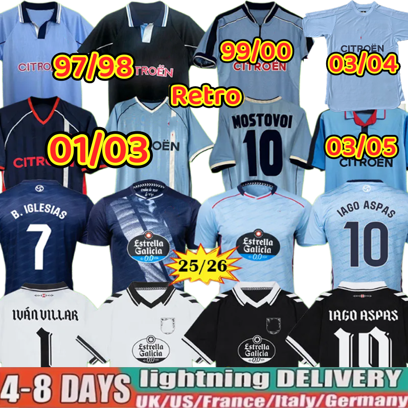 2025 2026 RC Celtas Vigos Soccer Jerseys Vintage Oliveira Dos Cen Anos IAGO ASPAS FRAN BELTRAN 25 26 football shirt 2001 03 04 Retro Celtas de Vigos kits 1997 98 MOSTOVOI