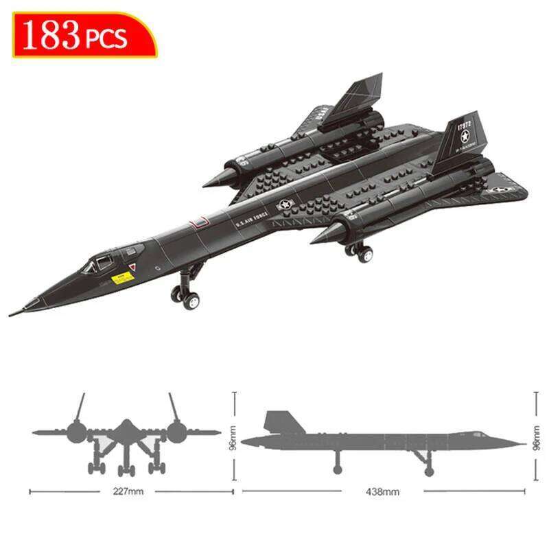 New WWII SR-71 Blackbird Spy Plane Fighter Military Aircraft Soldier Building Blocks Sets Airplane Model Dolls Brick Toys Kids Z260306
