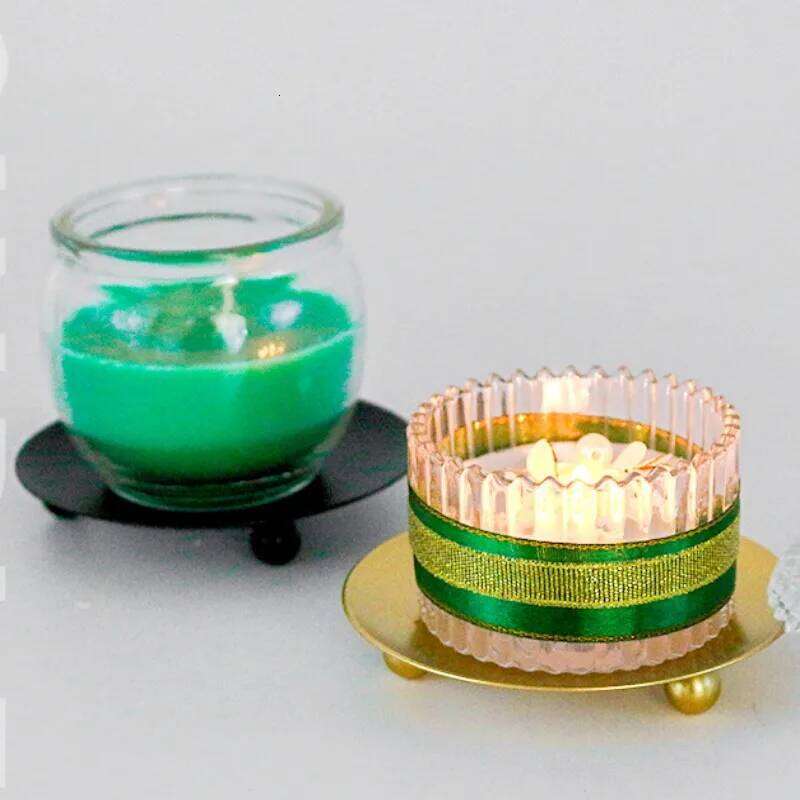 1/2PCS Iron Black Golden Candle Pillar Metal Plate for Wedding Party Festival Candlestick Holder Art Gift Home Decoration XJ260305