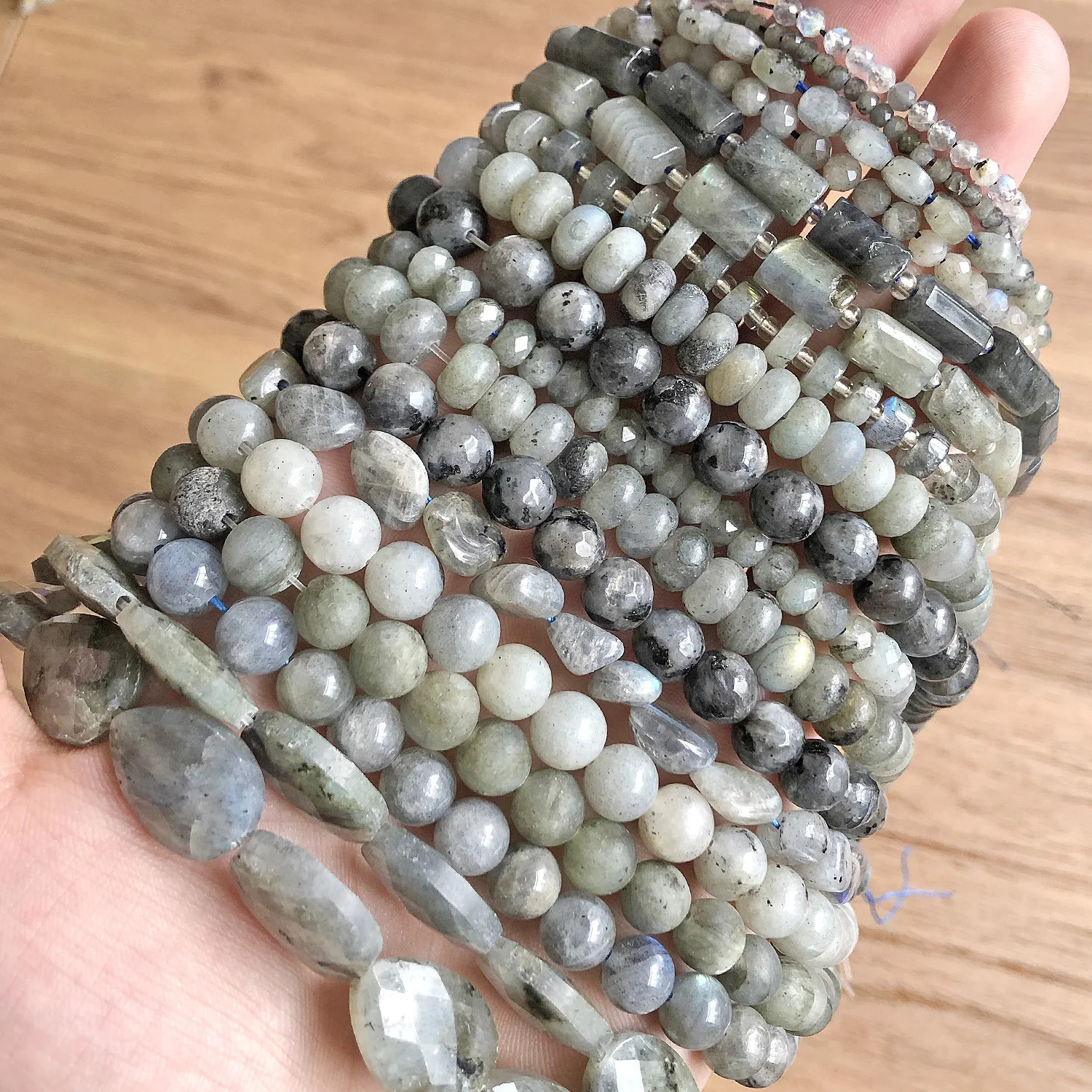 Natural Labradorite Gems Beads Charms Waterdrop Faceted Round Irregular Shape Beads For Jewelry Making Diy Necklace Bracelet 260302