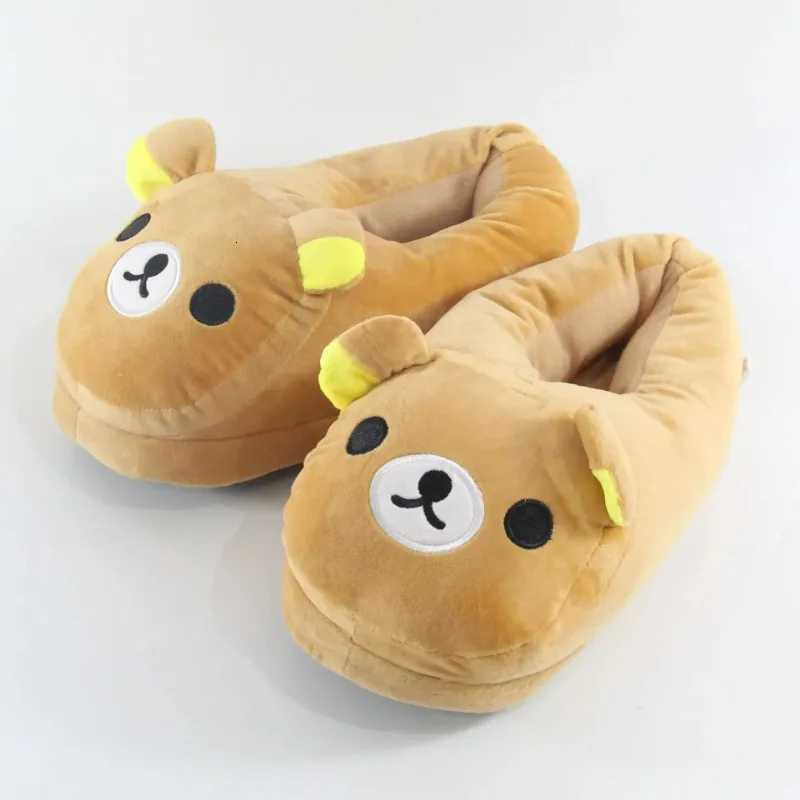 luxury Winter Bear Cotton Ladies Slippers House Home Cartoon Cute Bear Home Indoor Couple Female Warm Indoor Slipper Casual S260305