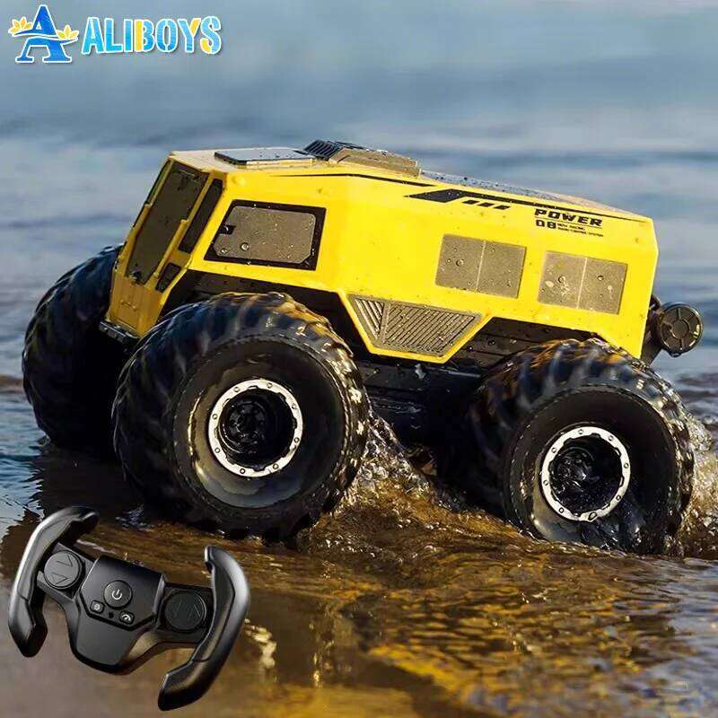 JJRC Q210 RC 2.4G 4Wd Remote Control Amphibious All-Terrain Off-Road Vehicle 360 Rotation Drift Car Boy Toy Kid Gif C260305