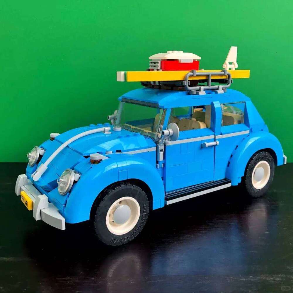 1167PCS Technical Creative Retro Blue Beetle Car Building Blocks Assemble Bricks Camper Vehicle Toy Gift For Children Kids Z260305