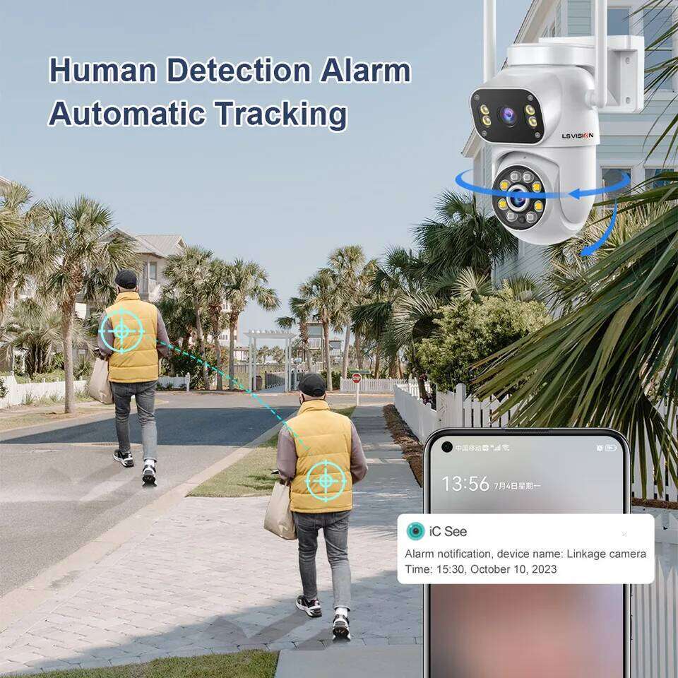 LS VISION 8MP 4K PTZ Wifi Dual Lens Wireless Outdoor Surveillance Ai Human Detect Security IP Camera Auto Tracking 26W0306