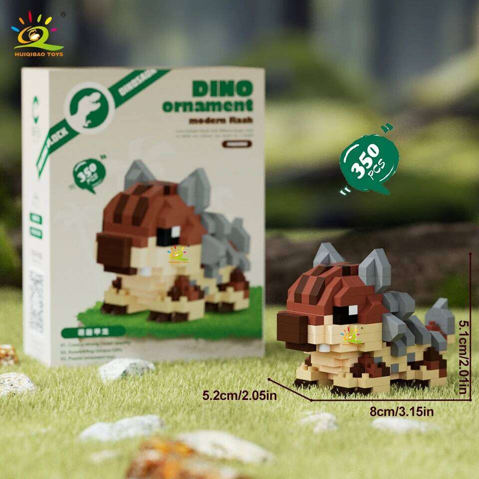 HUIQIBAO MOC Colorful Dinosaur model Micro Building Block Triceratops Tyrannosaurus Diamond Brick Toy for Children Desk Decor. Z260306