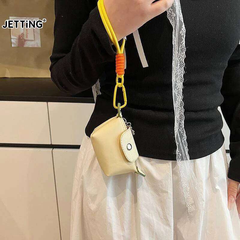Y2K Exquisite Fashion Mini Handbag Wallet Simple Solid Color INS Korean Style Portable Storage Makeupbag Girl Women BirthdayGift C260304
