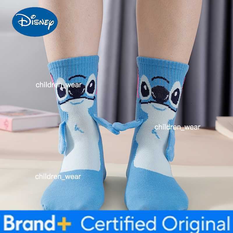 Disney Stitch Official Magnetic Couple Socks - Hand in Hand Design Unisex Breathable Cotton for Valentines/Christmas Gift H260306