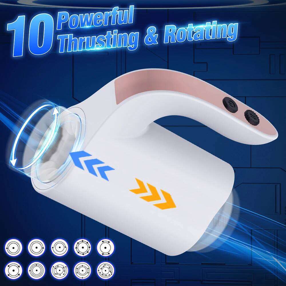 Automatic Male Masturbator Cup 10 Telescopic Rotation Modes Real Oral Vagina Blowjob Machine Masturbation Adult Sex Toys for Men W260305