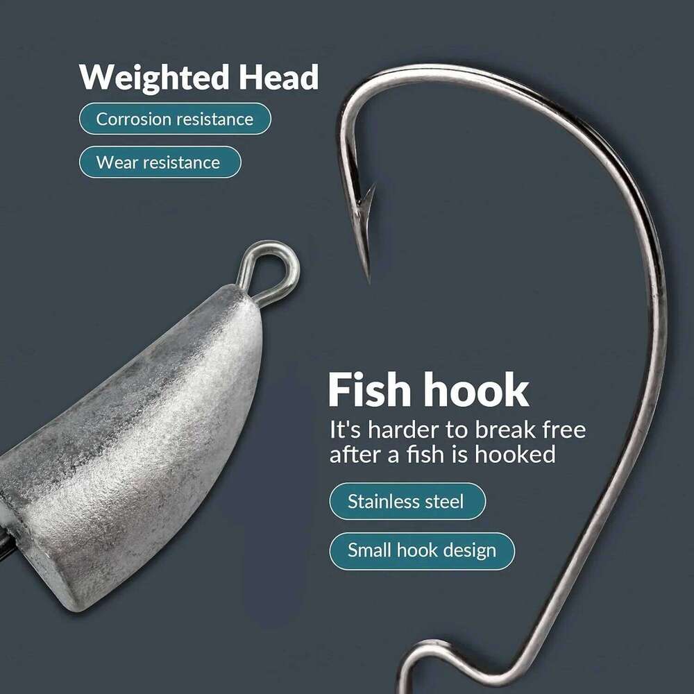 10PCS Metal Jig Head Worm Hook 3.5g 7g 10g 20g Weight Crank Fishhooks Gear Sinker Pesca for Lure Texas Rig Fishing Tackle Kit S260305