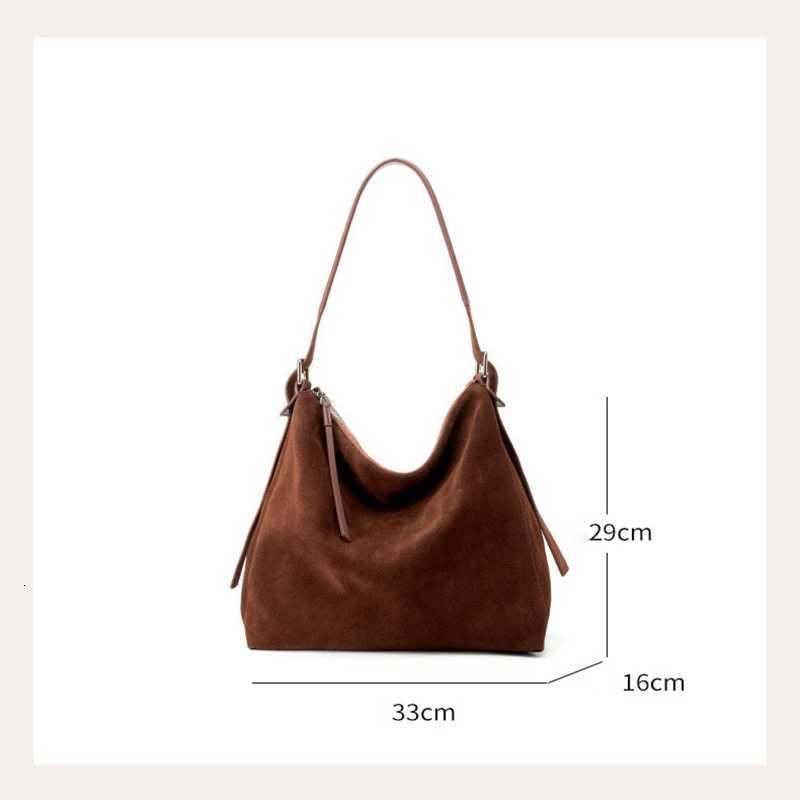 Simple Autumn Winter Colletion Grey Brown Roomy Big Boston Tote Soft Matte Suede Cow Leather Womens Handbag Shoulder Bag H260306