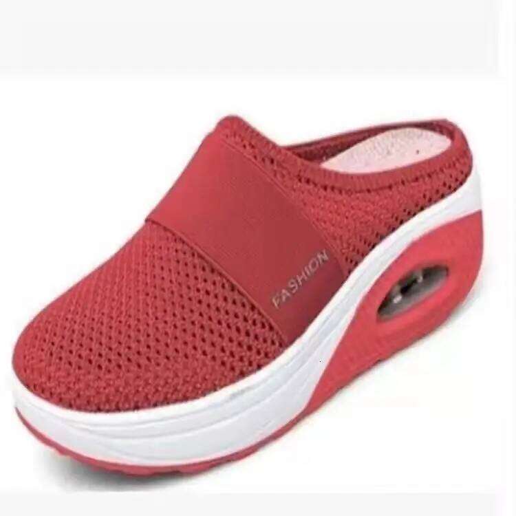 Slip-On Women'S Walking Sandals,Breathable Mesh Casual Breathable With Arch Support Knit Shoes Thickened Soft Sole