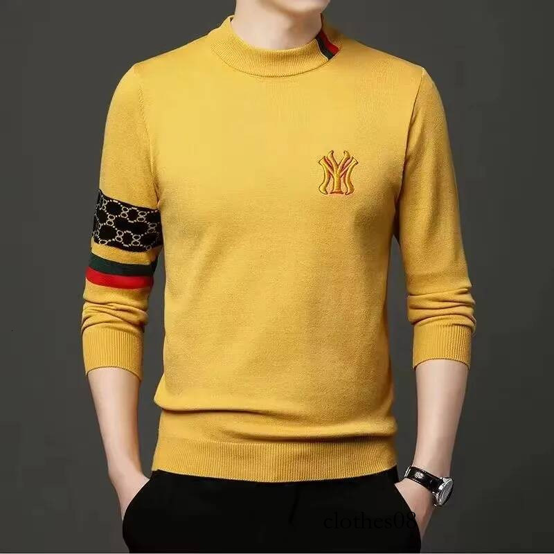 High end luxury designer brand embroidery sweater round neck knitted pullover autumn and winter fashion men's clothing
